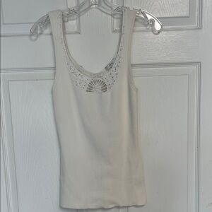 Cachet Ivory Lace Detail Tank Top